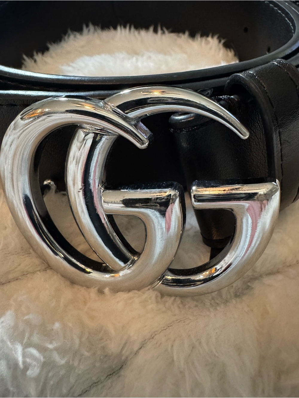 Women’s Black Leather Belt with Silver Buckle - Picture 8 of 9